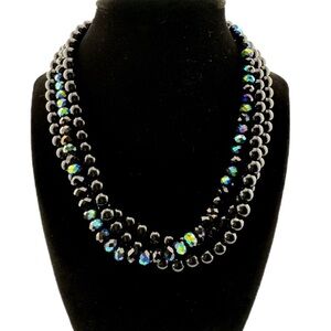 Vintage Black Beaded Necklace